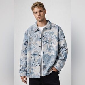Rebels Blue and Gray Cross Pattern Jacket